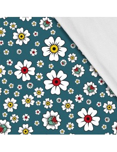 Softshell Stoff Polyester Zum Nähen- Motiv Blumen I SDX976