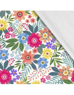Softshell Stoff Polyester Zum Nähen- Motiv Blumen I SDX1037