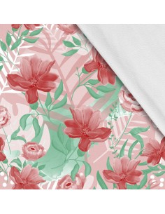 Softshell Stoff Polyester Zum Nähen- Motiv Blumen I SDX1067