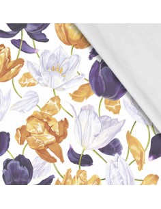 Softshell Stoff Polyester Zum Nähen- Motiv Blumen I SDX1069