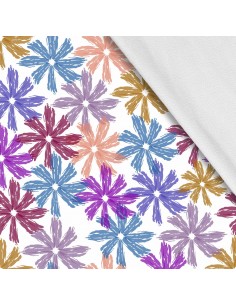 Softshell Stoff Polyester Zum Nähen- Motiv Blumen I SDX1084