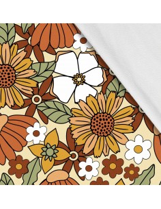 Softshell Stoff Polyester Zum Nähen- Motiv Blumen I SDX1105
