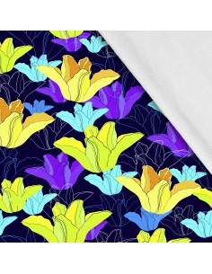Softshell Stoff Polyester Zum Nähen- Motiv Blumen I SDX1254
