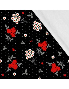 Softshell Stoff Polyester Zum Nähen- Motiv Blumen I SDX1404