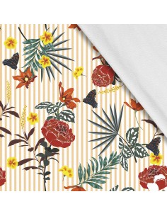 Softshell Stoff Polyester Zum Nähen- Motiv Blumen I SDX1417