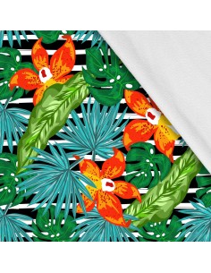 Softshell Stoff Polyester Zum Nähen- Motiv Blumen I SDX1539