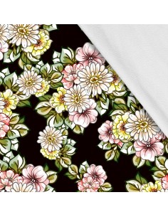 Softshell Stoff Polyester Zum Nähen- Motiv Blumen I SDX1580