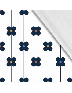 Softshell Stoff Polyester Zum Nähen- Motiv Blumen I SDX1584