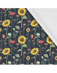 Softshell Stoff Polyester Zum Nähen- Motiv Blumen I SDX1599