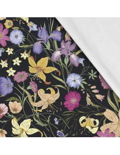 Softshell Stoff Polyester Zum Nähen- Motiv Blumen I SDX1674