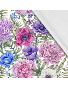 Softshell Stoff Polyester Zum Nähen- Motiv Blumen I SDX1678