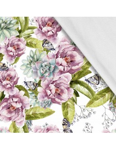 Softshell Stoff Polyester Zum Nähen- Motiv Blumen I SDX1679