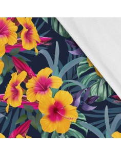 Softshell Stoff Polyester Zum Nähen- Motiv Blumen I SDX1687