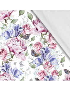 Softshell Stoff Polyester Zum Nähen- Motiv Blumen I SDX1688