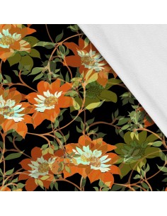 Softshell Stoff Polyester Zum Nähen- Motiv Blumen I SDX1710