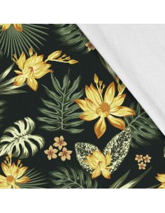 Softshell Stoff Polyester Zum Nähen- Motiv Blumen I SDX1727