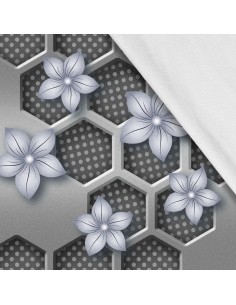 Softshell Stoff Polyester Zum Nähen- Motiv Blumen I SDX1749