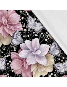 Softshell Stoff Polyester Zum Nähen- Motiv Blumen I SDX1765