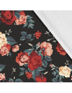 Softshell Stoff Polyester Zum Nähen- Motiv Blumen I SDX073