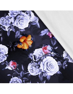 Softshell Stoff Polyester Zum Nähen- Motiv Blumen I SDX151