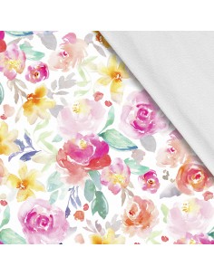 Softshell Stoff Polyester Zum Nähen- Motiv Blumen I SDX231