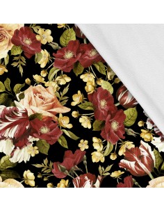Softshell Stoff Polyester Zum Nähen- Motiv Blumen I SDX408