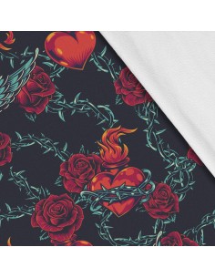 Softshell Stoff Polyester Zum Nähen- Motiv Blumen I SDX1056
