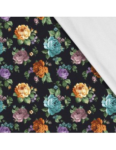 Softshell Stoff Polyester Zum Nähen- Motiv Blumen I SDX1315