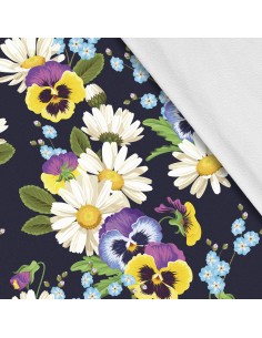 Softshell Stoff Polyester Zum Nähen- Motiv Blumen I SDX502
