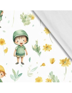 Softshell Stoff Polyester Zum Nähen- Motiv Kinder I SDX2938