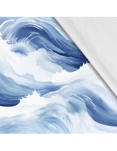 Softshell Stoff Polyester Zum Nähen- Motiv Wellen I SDX2499