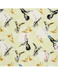OUTDOOR DEKOSTOFFE OXFORD - Motiv Aquarellkolibri 2 I DX583