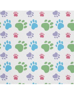 OUTDOOR DEKOSTOFFE OXFORD - Motiv bunte Pfoten 2 I DX585