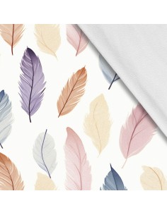 Softshell Stoff Polyester Zum Nähen- Motiv Gefieder I SDX2485
