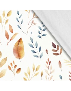 Softshell Stoff Polyester Zum Nähen- Motiv Blätter I SDX2025