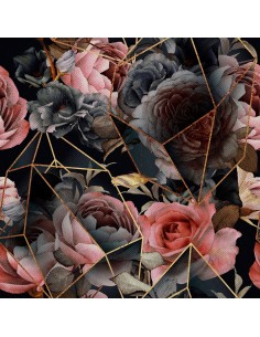 OUTDOOR DEKOSTOFFE OXFORD - Motiv Blumen und geometrische Muster I DX605