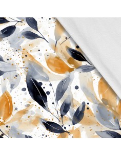 Softshell Stoff Polyester Zum Nähen- Motiv Blätter I SDX2072