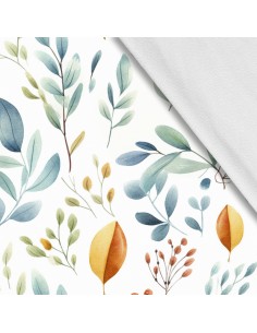 Softshell Stoff Polyester Zum Nähen- Motiv Blätter I SDX2448