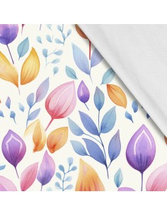 Softshell Stoff Polyester Zum Nähen- Motiv Blätter I SDX2483
