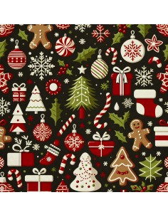 OUTDOOR DEKOSTOFFE OXFORD - Motiv Weihnachtsferien | DX1883