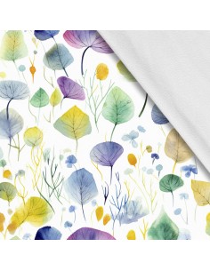 Softshell Stoff Polyester Zum Nähen- Motiv Blätter I SDX2804