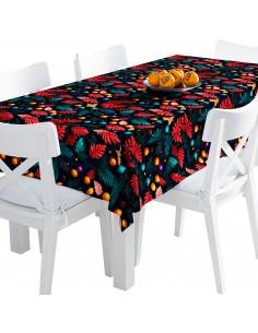 Tischdecke Abwaschbar Tischtuch Gartentischdecke Fleckschutz Wasserabweisend Tafeldecke - Weihnachtsferien TDX1851