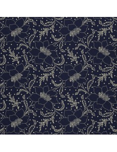 OUTDOOR DEKOSTOFFE OXFORD - Motiv Blumen zeichnen I DX695