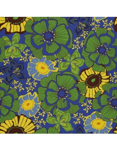 OUTDOOR DEKOSTOFFE OXFORD - Motiv Grün-gelbe Blumen I DX726