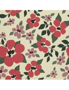 OUTDOOR DEKOSTOFFE OXFORD - Motiv Blumen auf hellem Hintergrund I DX736