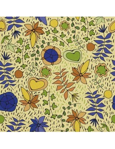 OUTDOOR DEKOSTOFFE OXFORD - Motiv Blumen und Blätter gezeichnet I DX470