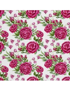 OUTDOOR DEKOSTOFFE OXFORD - Motiv rosa Rosen I DX483