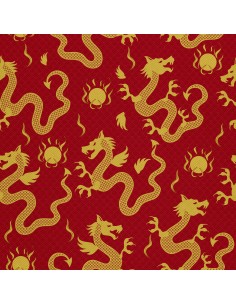 OUTDOOR DEKOSTOFFE OXFORD - Motiv Asiatische Drachen