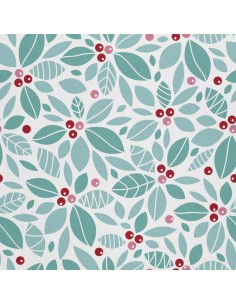 OUTDOOR DEKOSTOFFE OXFORD - Motiv Feiertage holly berry