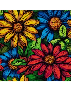 OUTDOOR DEKOSTOFFE OXFORD - Motiv Bunte Blumen | DX18036